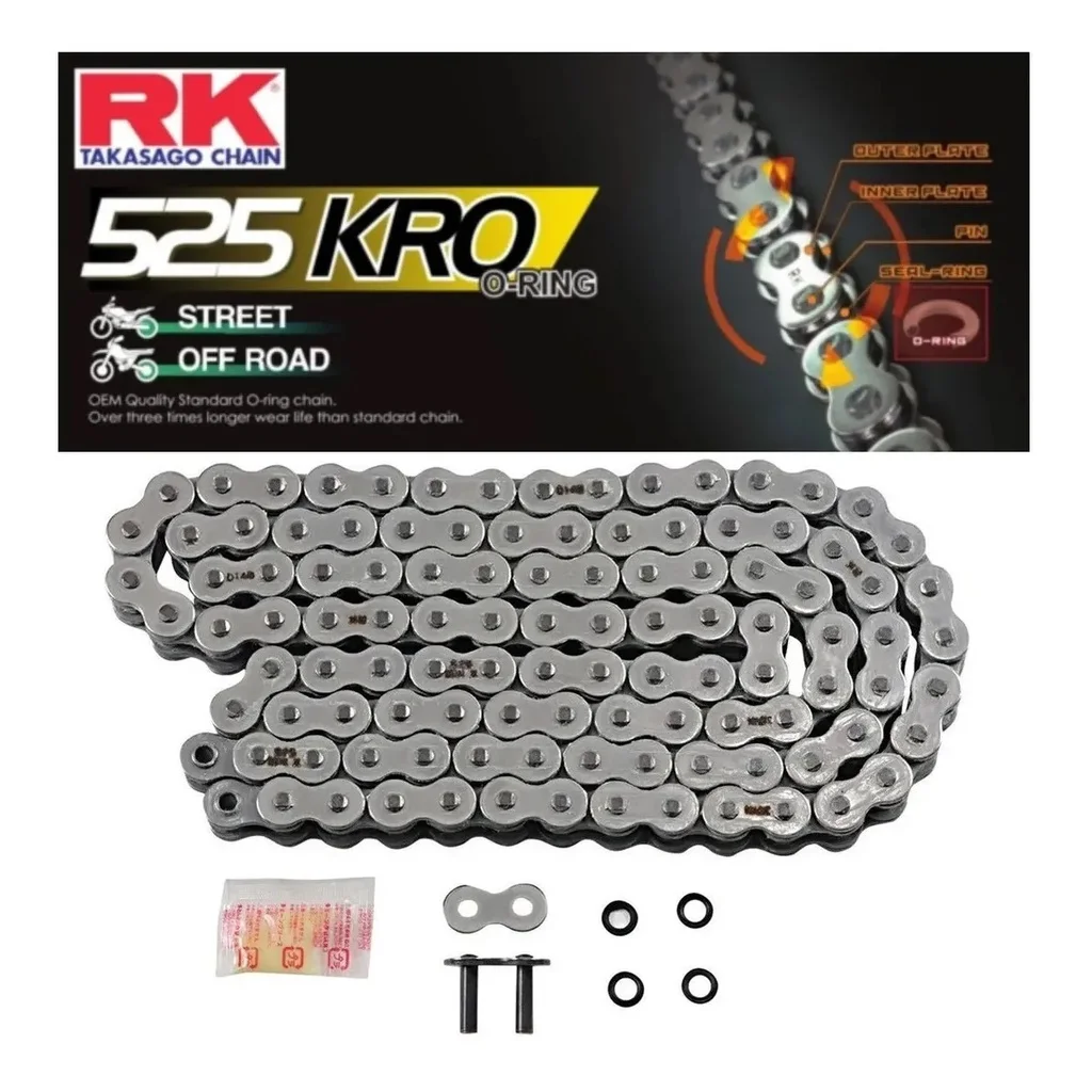 Corrente Transmissão RK Takasago 525KRO x 120L com O-ring